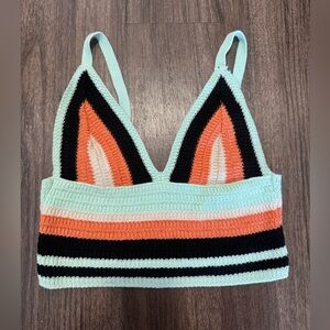 Colorful Crochet Striped Zara Crop